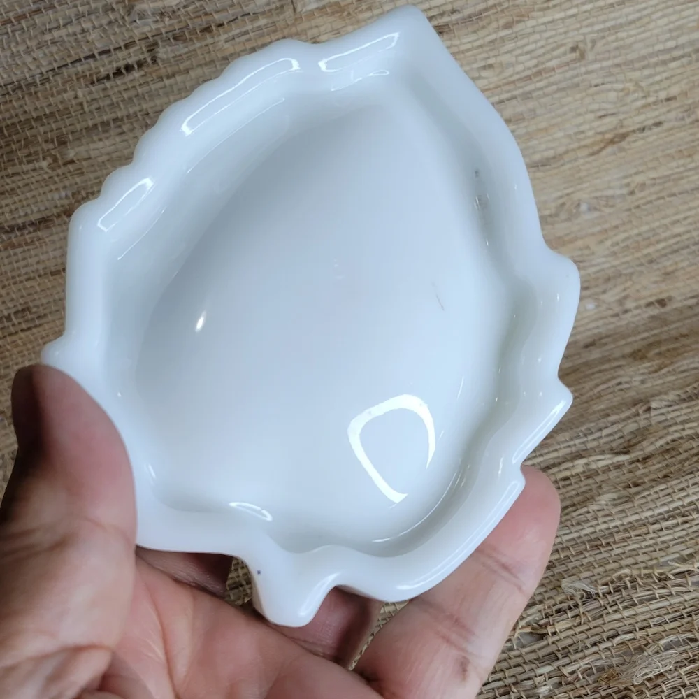 Vintage Grapes On Leaf Milk Glass by Imperial Glass-Ohio Trinket Tray Ashtray